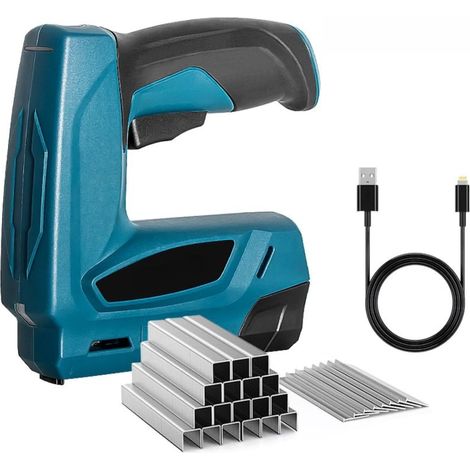 Pistola sparapunti elettrica senza fili 2 in 1, sparapunti/chiodatrice da 4V con 2000 punti e chiodi, compatibile con legno, mobili e fai da te. (1/5)