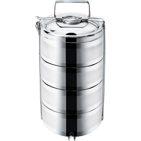 Contenitore termico in acciaio inox per il pranzo, a 4 scomparti, 4 x 1,1 l (1/3)