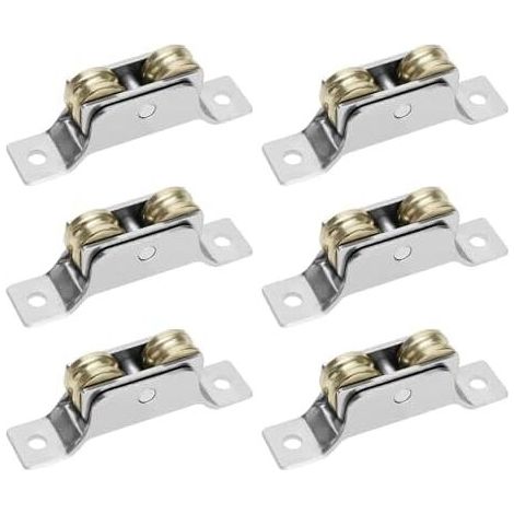 6PCS Double Rollers Sliding Door Window Wheel Door Window Double Wheel Bearing Wheel for Sliding Gates Sliding Window Bearings