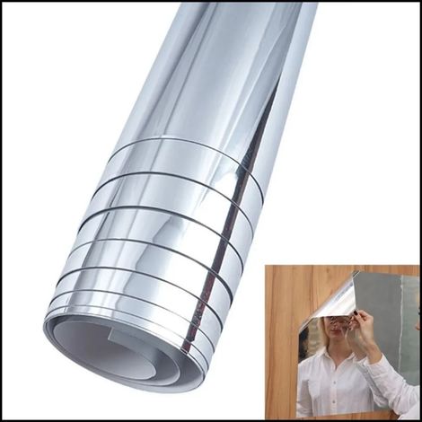 Miroir souple pleine longueur, autocollant mural effet miroir, imperméable et résistant à l'huile, décoration de fond miroir, plusieurs tailles disponibles, autocollant mural miroir (1/5)
