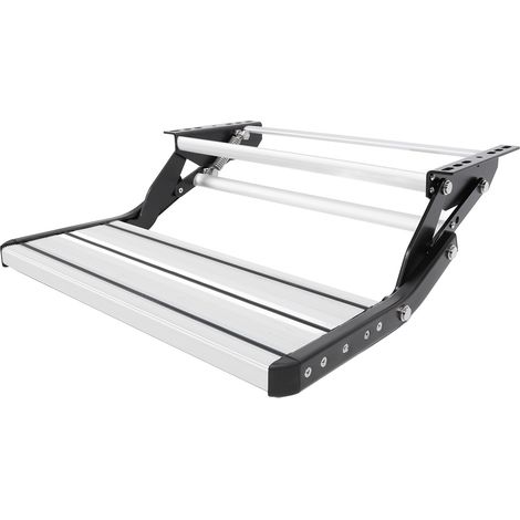 Marchepied de camping-car en alliage d'aluminium – Supporte 200 kg – Antidérapant – Résistant aux intempéries – Pliable manuellement – Couleur argent (1/5)