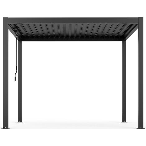 MAHONEY - pergola bioclimatica in alluminio 3x4 con doppia lamella a movimentazione manuale (1/2)