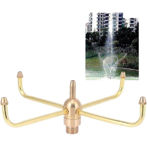 Buse de fontaine de piscine à filetage interne G1/2, tête rotative en laiton avec 4 bras de pulvérisation (1/5)