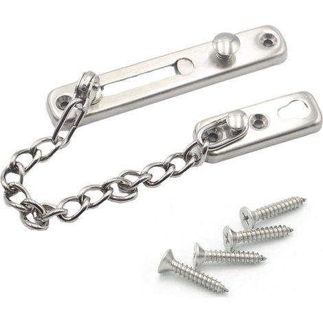 Chaîne de sécurité de Porte en Acier Inoxydable Serrure à chaîne de Protection de Porte verrouillable pour Porte et fenêtres avec (1/5)