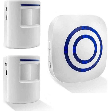 Wireless Electric Doorbell Kit with 1 Receiver and 2 PIR Motion Sensors, Visitor Security Alarm (1/5)