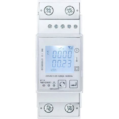 Compteur électrique intelligent monophasé Tuya ZigBee, mesure consommation énergie solaire, tension, courant, puissance, contrôle application mobile, affichage heure, rail guidage bidirectionnel (1/5)