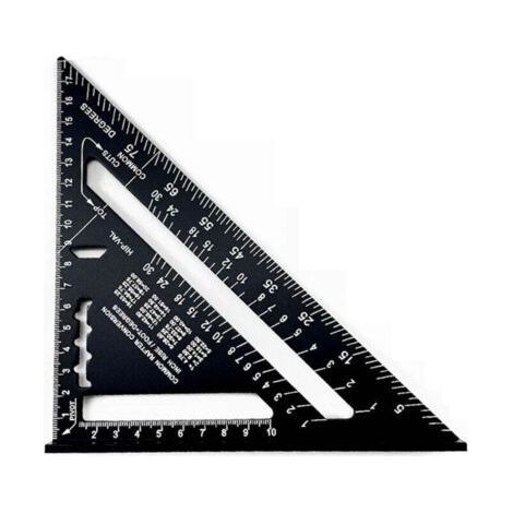 180 mm Carpenter's Square, Aluminum Alloy Triangle Angle Protractor, Thickened Triangular Carpenter's Squares at 45 90 Degrees, High Pr (1/4)