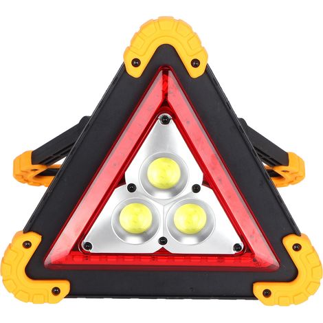 Lampe de signalisation triangulaire LED extérieure, lampe de travail triangulaire COB multifonctionnelle rechargeable et déchargée par USB, lampe de travail d'urgence pour le camping et la réparation (1/5)
