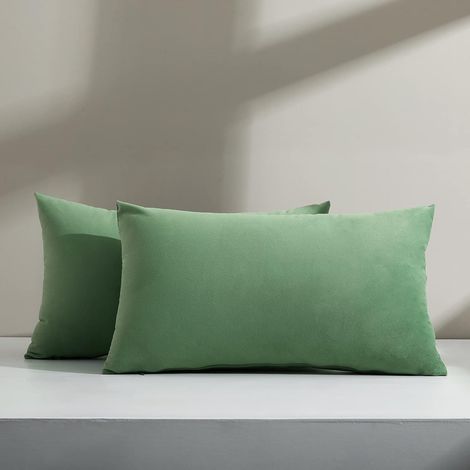 MINKUROW Fodera per Cuscino 30x50 per Decorazione Camera da Letto Giardino Soggiorno Casa Letto Sedia Set di 2 Fodere per Cuscini per Divano per Poltrona Relex Ufficio Tinta Unita Scandinavo Durevole (1/5)