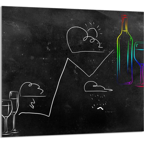 Panneau de verre pour cuisine 65x60 Noir (1/5)