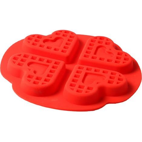 Hochwertige Silikon-Waffelform in Herzform für Kinder zum Selberbacken (1/4)