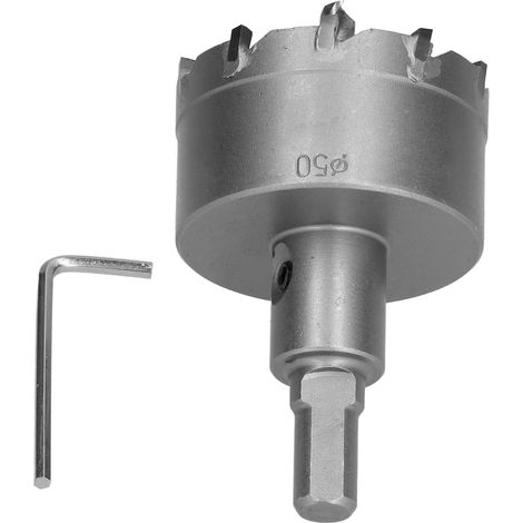 Scie cloche carbure 50mm TCT, trépan perforateur robuste pour acier inoxydable et tôle métallique (1/5)