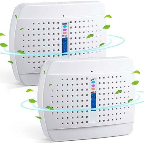 Petit Déshumidificateur rechargeable, portable, absorbeur d'humidité à haute efficacité pour placard, 2 pièces, blanc (1/4)