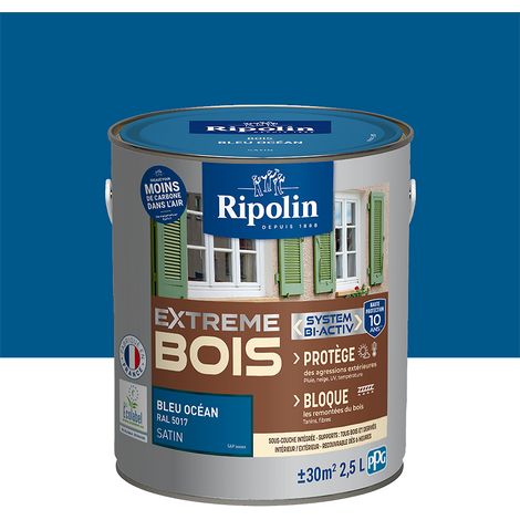 Ripolin – Peinture satin pour bois intérieur et extérieur 2,5L – Bleu océan RAL 5017 – Haute résistance aux intempéries – Écologique certifiée EU Ecolabel (1/10)