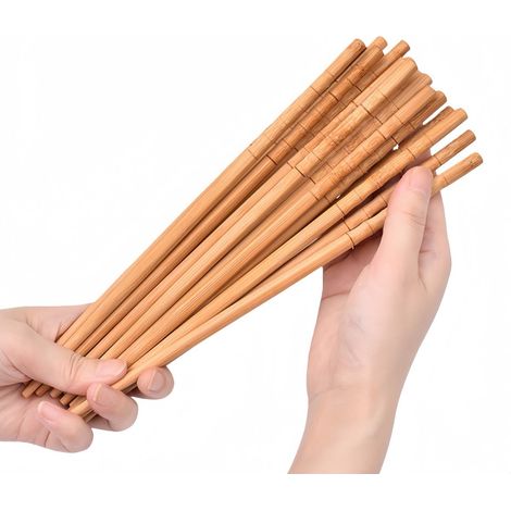 Lot de 30 paires de baguettes en bambou non peintes et sans cire avec connecteurs 24 cm couleur assortie (1/5)