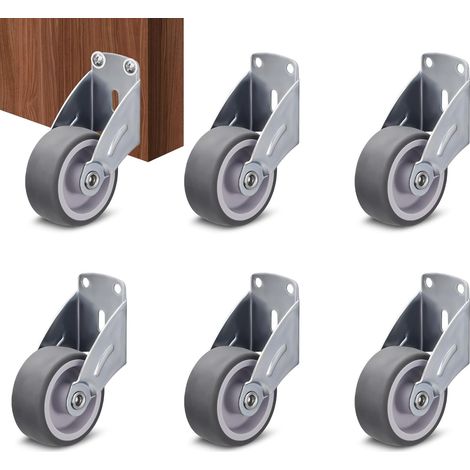 Lot de 6 roues de portail anti-affaissement, roulettes latérales de 5 cm pour bas de porte, roues de meubles, kit de matériel de roulement pour clôture, cour, ferme, gris (1/5)