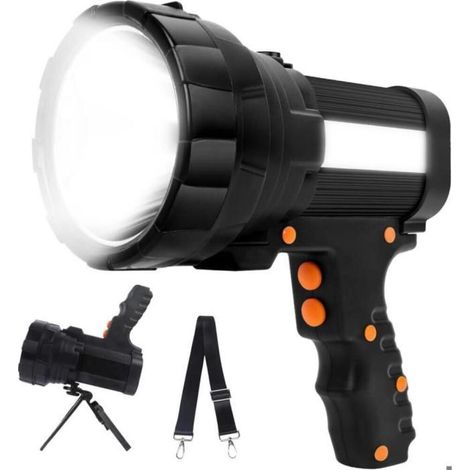 Lampe Torche LED Rechargeable Étanche IPX4 Lampe de Poche Ultra Puissante 15000LM 10000mAH Super Brillante Longue Portée Urgence (1/5)