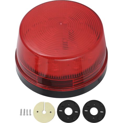 Lampe de signalisation d'avertissement de lumière LED stroboscopique d'urgence DC12V lentille rouge pour camion caravane RV (1/5)