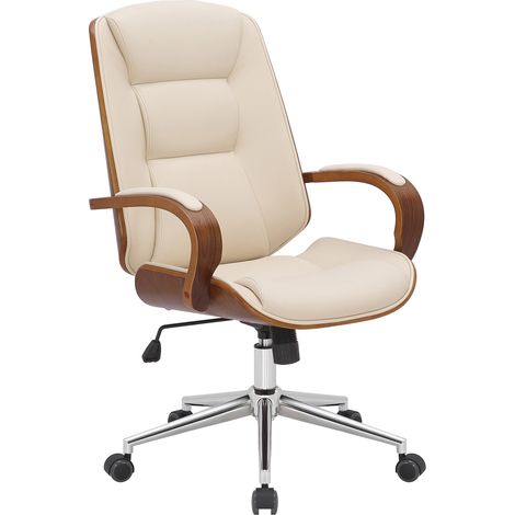 Sedia da ufficio Yankton in similpelle Noce/crema