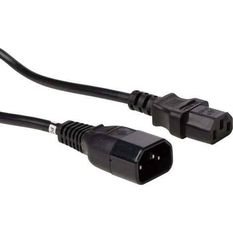 Cavo di alimentazione nero C14 + C13 L1,8 M H05VV-F 3G1,00 mm² (1/2)