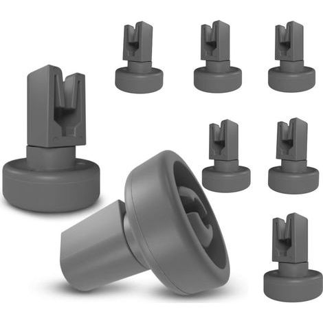 Set di 8 rulli di ricambio universali da 25 mm per il cestello superiore di lavastoviglie, lavatrici, ricambi e accessori. (1/5)