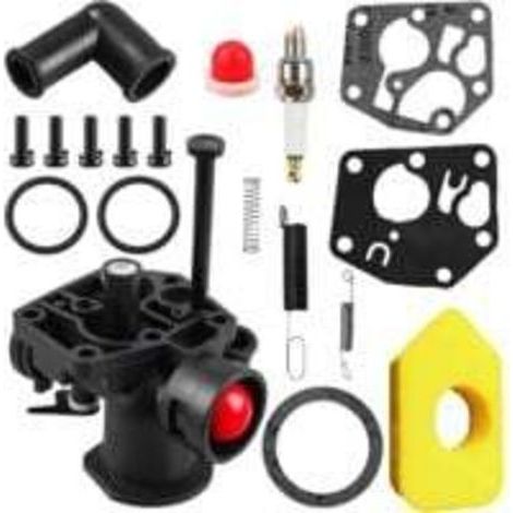 Kit carburateur pour tondeuse à gazon Briggs & Stratton 499809 498809A 494406 et filtre à air 698369 Ressort de régulateur 691859 692211 Membrane 795083 495770 (1/5)