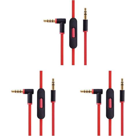 Ersatz-Kopfhörer-Audiokabel für Dr. Dre (3er-Pack), mit Inline-Bedienelementen und Mikrofon, geeignet für Aufnahmestudios/Führungskräfte/Toningenieure/Soloauftritte/drahtlose/professionelle Kopfhörer. (1/5)