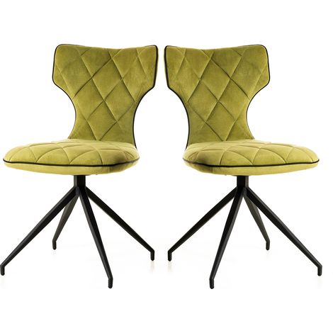 Chaise de salle à manger moderne en tissu (lot de 2) Jasmine (1/4)