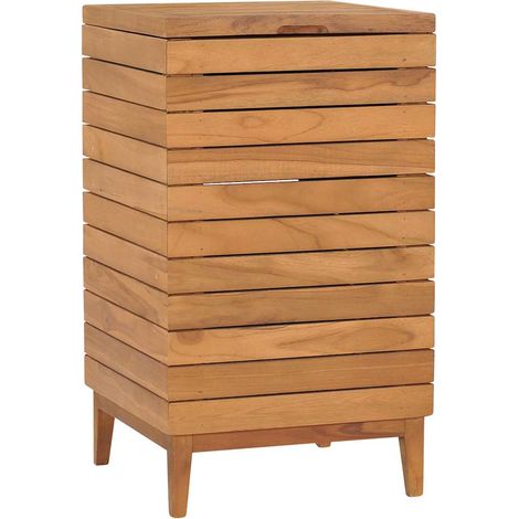 vidaXL Cesto de la ropa sucia madera maciza de teca 40x40x70 cm (1/4)