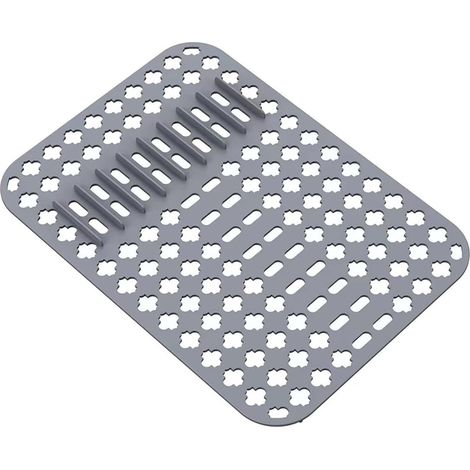 Silikon-Abtropfmatte für Küchenspülen mit erhöhten Füßen, Maße 40x29x0,7 cm, hitzebeständig, spülmaschinenfest. (1/5)