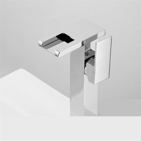 Robinet de cuisine Robinet de salle de bains LED cascade noir/Chrome/or, poignée moderne, mitiur monté sur pont à 1 trou, vanité de lavabo à levier Commercial(Chrome Tall) (1/5)