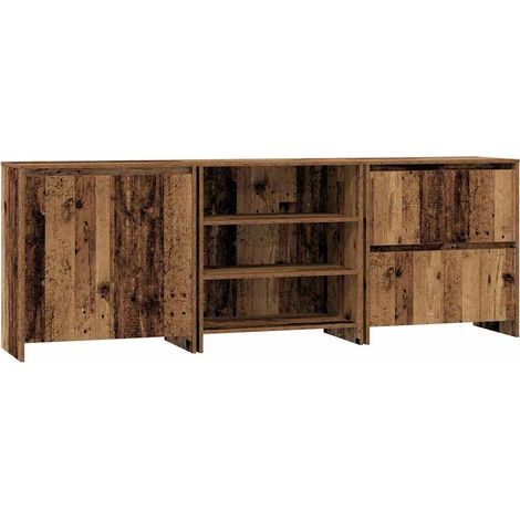 3 pcs Buffet,Bahut,Meuble de Rangements Bois ancien 70 x 41 x 75 cm Bois d'ingénierie CFW58202 (1/5)