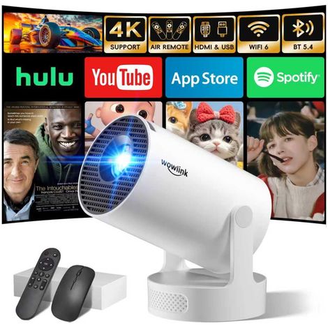 [Apps intégrées & 2026 Upgraded] Vidéoprojecteur avec WiFi 6 et Bluetooth (1/5)