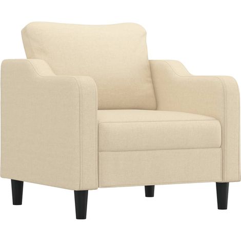 Fauteuil de Salon，Chaise，Fauteuil Crème 60 cm Tissu CFW497167 (1/5)