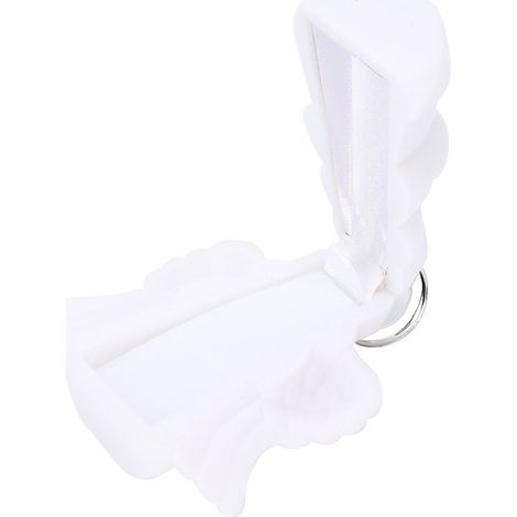Boîte cadeau portable en forme d'ange, mignonne, pour boucles d'oreilles et colliers, en coquillage blanc. (1/5)