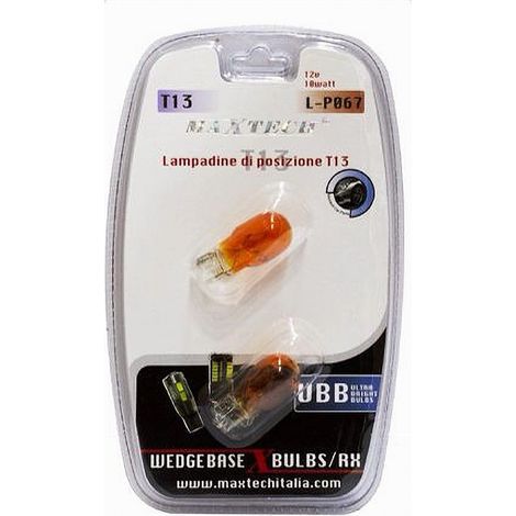 TRADE SHOP - Lampadine Di Posizione T13 Maxtech L-p067 12volt 10watt Lampadine Ultra Luminose - (1/2)