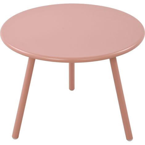 Mesa de centro redonda para interior y exterior de polipropileno rosa Ø 60 cm resistente a la intemperie 100009229 (1/5)