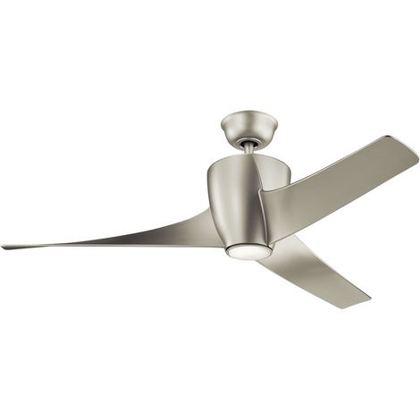 Ventilator mit Beleuchtung Fernbedienung LED Sommer Winter Betrieb dimmbar Ø142 cm Nickel