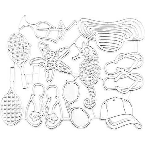 Strand-Metall-Stanzformen, Feiertagsserie, DIY-Prägeschablonen, Formen