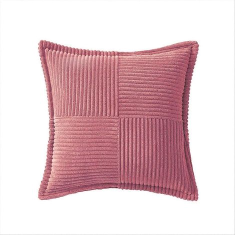 Weiche und flauschige rosa Cord-Kissenbezüge mit Füllung. (1/5)