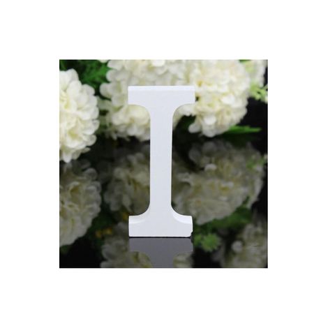 LETTERA "I" IN LEGNO BIANCO 12CM ALFABETO MATRIMONI COMPLEANNI DECORAZIONI FESTA