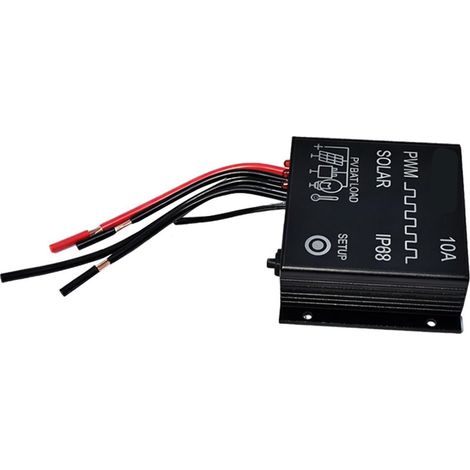 Régulateur de Batterie PWM 10 A IP68 résistant intempéries, Prise en de l ' Alimentation 12-24 V, capacité du Panneau 240 W, Bouton de réglage, Fils étiquetés, Lampes de Jardin, Lampe (1/5)