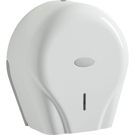 Distributeur papier hygiénique Finish 400m blanc grande capacité usage intensif installation murale rapide design épuré (1/5)