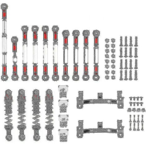 Compatible avec les voitures télécommandées à l'échelle 1/16 C14, C24 et C24-1 : kit de mise à niveau d'amortisseur de montage de biellette de direction en métal. (1/5)