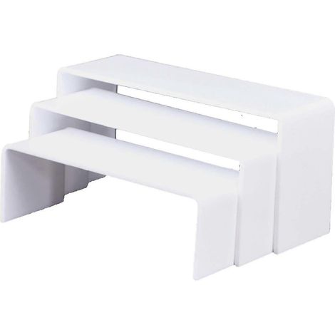 3x Acryl-Displayständer, rechteckige Regale, für Modellautos, Cupcakes, Kosmetik, Desserts und Parfüm-white (1/5)