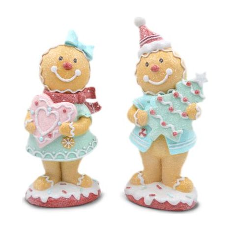 Decorazione Casa Natalizia Omino Pan di Zenzero in Resina 26 cm 2 Modelli (1/2)