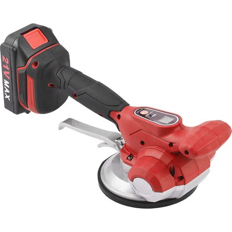 Machine de nivellement vibrante pour carrelage, batterie 21 V Max, outil de pose de carrelage avec 6 vitesses réglables, grande capacité de charge, ventouse élargie, prise US, rouge. (1/5)