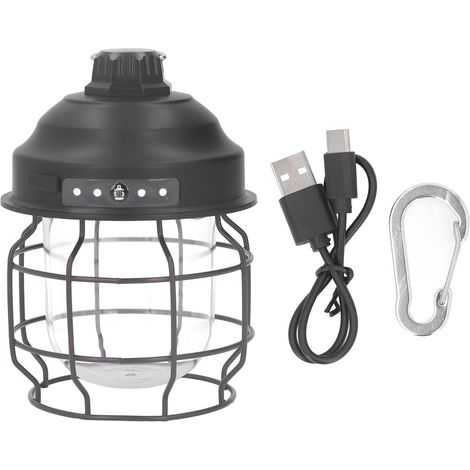 Lámpara de camping retro portátil LED, recargable 3600mAh, carcasa ABS y hierro, luz ajustable – Ideal para exteriores y viajes (1/5)