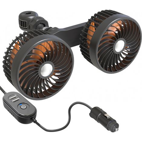 Ventilateur électrique de voiture, ventilateur arrière général pour siège automobile, vitesse réglable, rotation à 360°, pour rafraîchissement intérieur de voiture. (1/5)