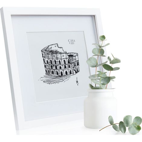 Cadre Photo Carré, Cadre Photo en Bois de 30x30 cm, Cadres photo, Porte Photo Mural, Cadre Decoration Murale, Affichage Vertical/Horizontal, avec Protection Verre et Passe Partout (1/5)